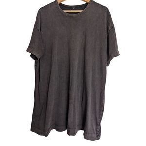 Urban Outfitters Black Acid Wash Oversized T Shirt Cotton Mini Dress
